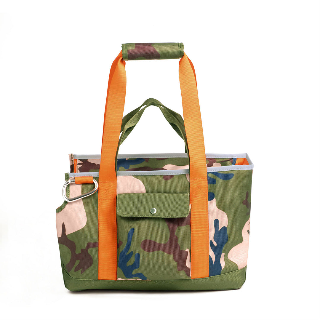 dog tote travel bag Commuter Dog Tote | Rugged, Durable, Comfortable, CAMO / ORANGE / SMALL - UP TO 15LBS